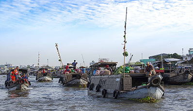 Mekong Delta - Floating Market - Transfer to Chau Doc town
